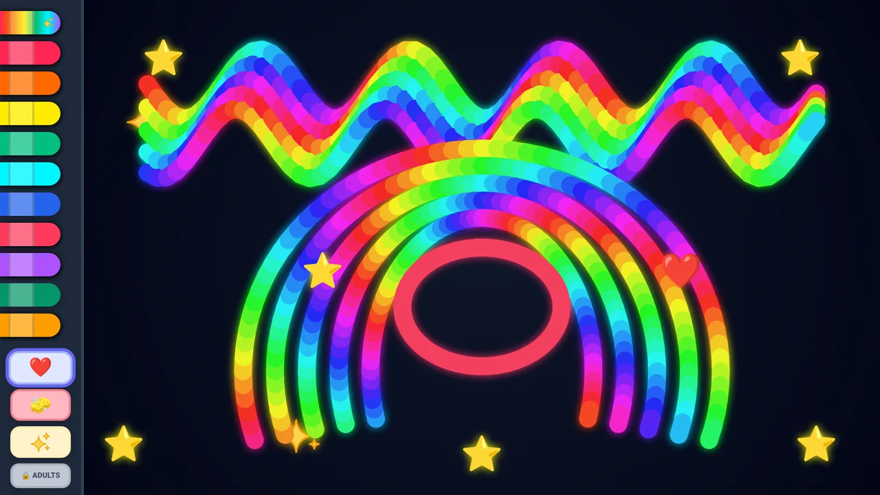 The Early Years edition on the dark Deep Galaxy page: glowing rainbow waves and arches with stars.