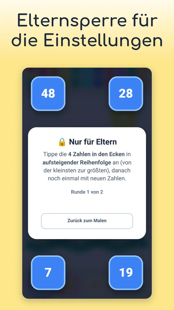Elternsperre für die Einstellungen