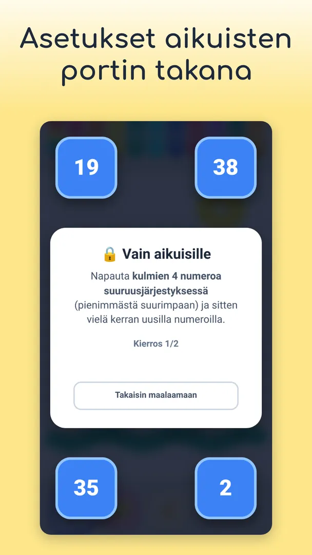 Asetukset aikuisten portin takana