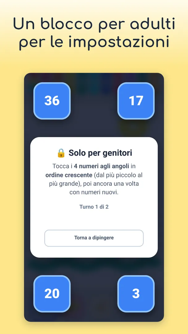 Un blocco per adulti per le impostazioni