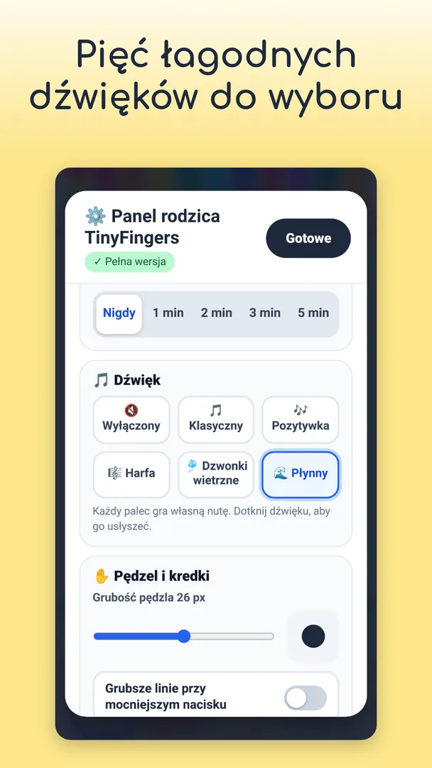 Pięć łagodnych dźwięków do wyboru
