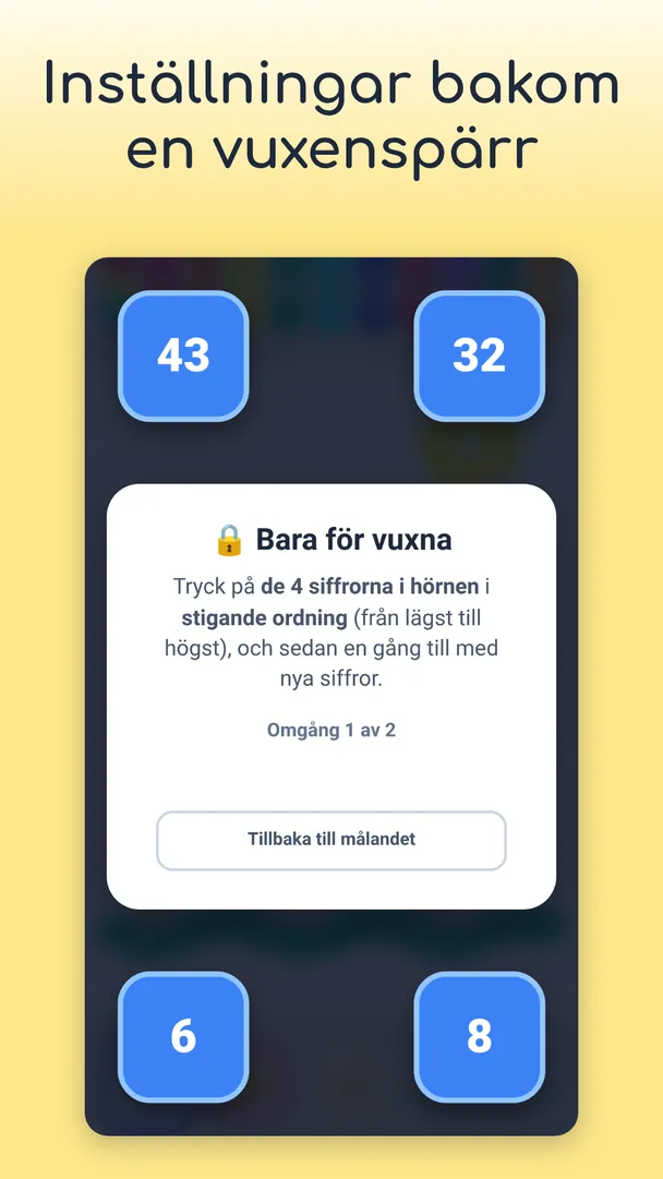 Inställningar bakom en vuxenspärr