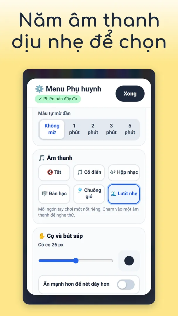 Năm âm thanh dịu nhẹ để chọn