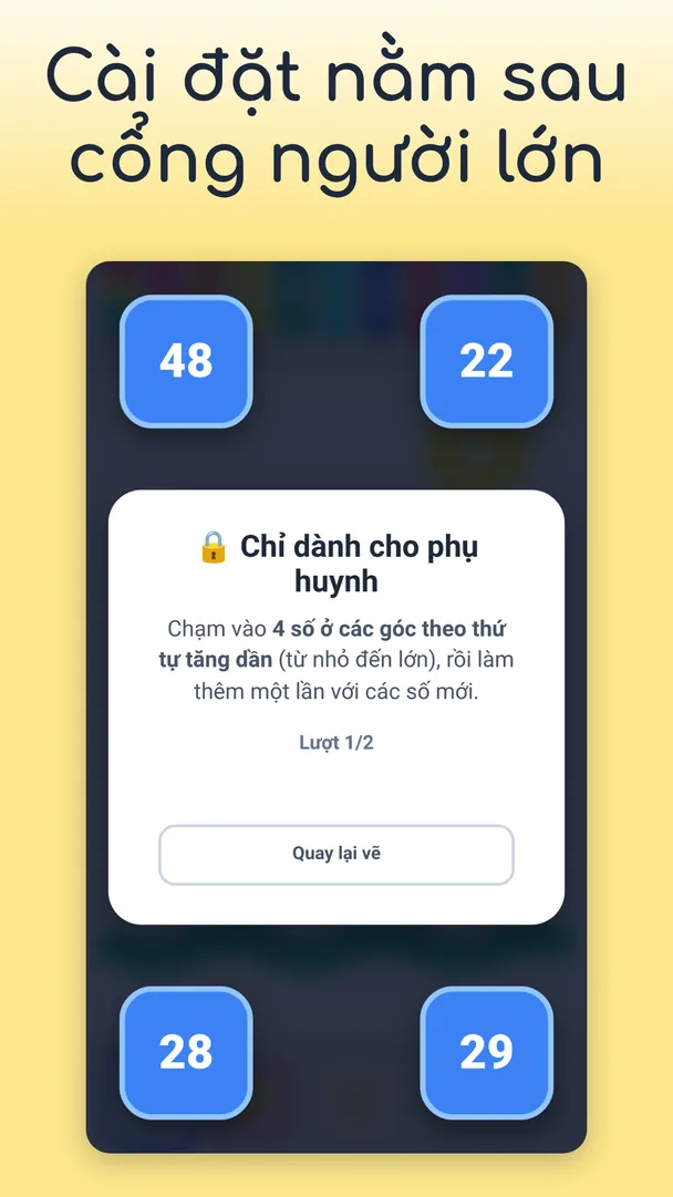 Cài đặt nằm sau cổng người lớn